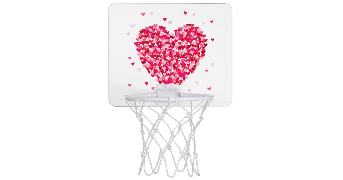 Pink Rose Gold Glitter & Sparkle Monogram Name Mini Basketball Hoop, Zazzle