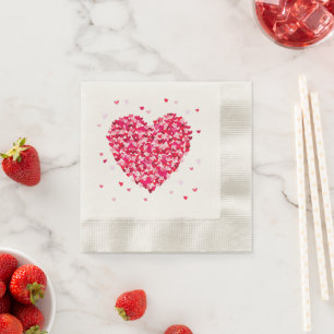 Heart Shape Valentines Day Love Gift Napkins