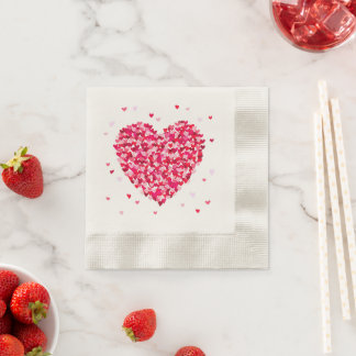 Heart Shape Valentines Day Love Gift Napkins