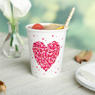 Heart Shape Valentines Day Love Gift Paper Cups