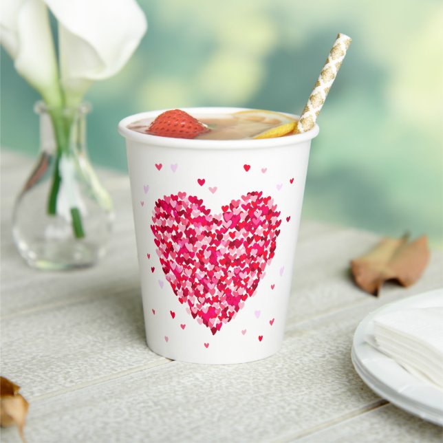 Heart Shape Valentines Day Love Gift Paper Cups (Insitu)