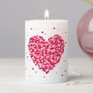 Heart Shape Valentines Day Love Gift Pillar Candle