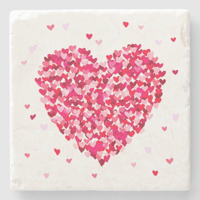 Heart Shape Valentines Day Love Gift Stone Coaster | Zazzle