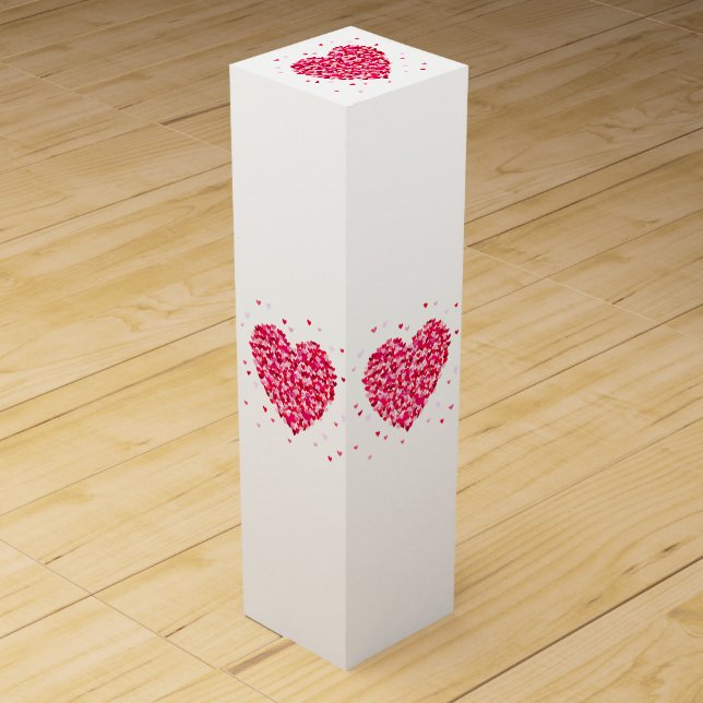 Heart Shape Valentines Day Love Gift Wine Box (Front)