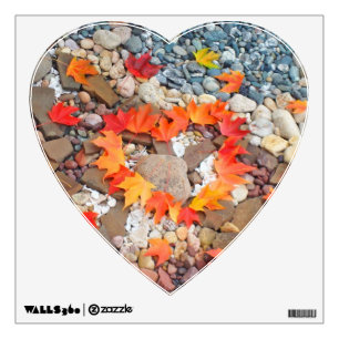 Heart Shape wall decal Heart Leaves Rock Garden