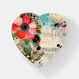 Heart shape whimsical paperweight, funky design paperweight