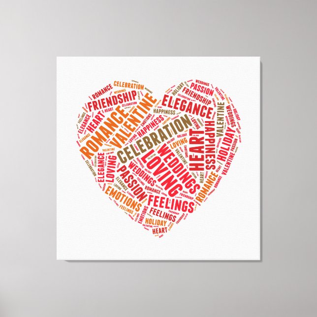 Heart shape words cloud canvas print (Front)