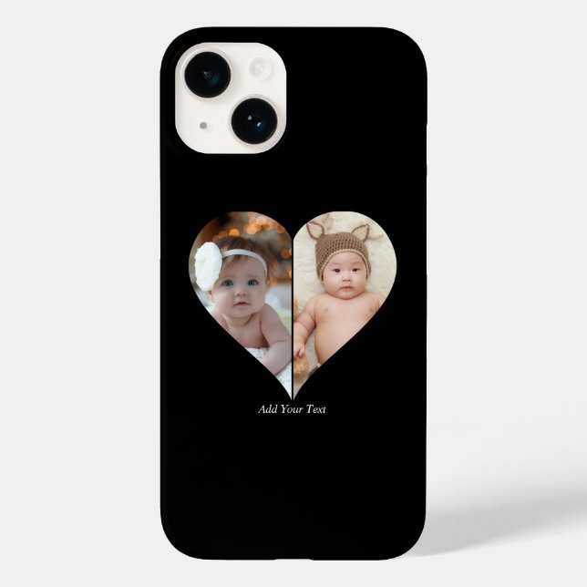 Heart Shaped 2 Photo Collage Case-Mate iPhone Case (Back)