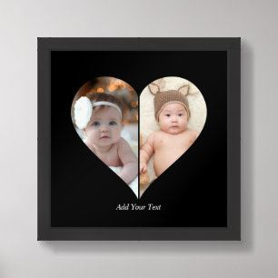 Heart Shaped 2 Photo Collage Framed Art