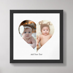 Heart Shaped 2 Photo Collage Framed Art