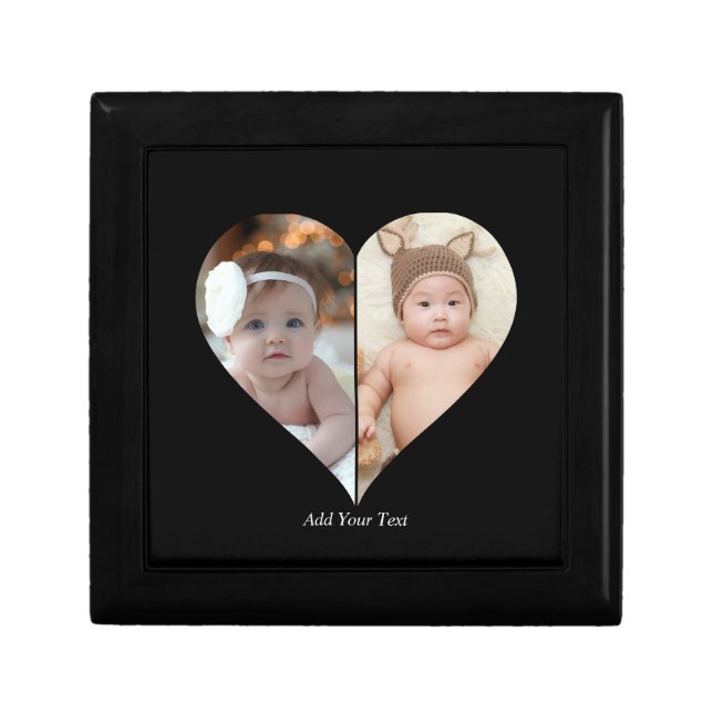 Heart Shaped 2 Photo Collage Gift Box (Front)