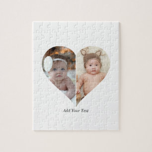 Heart Shaped 2 Photo Collage Jigsaw Puzzle