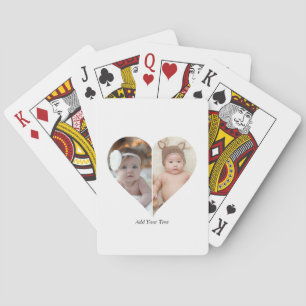 Heart Shaped 2 Photo Collage Poker Cards