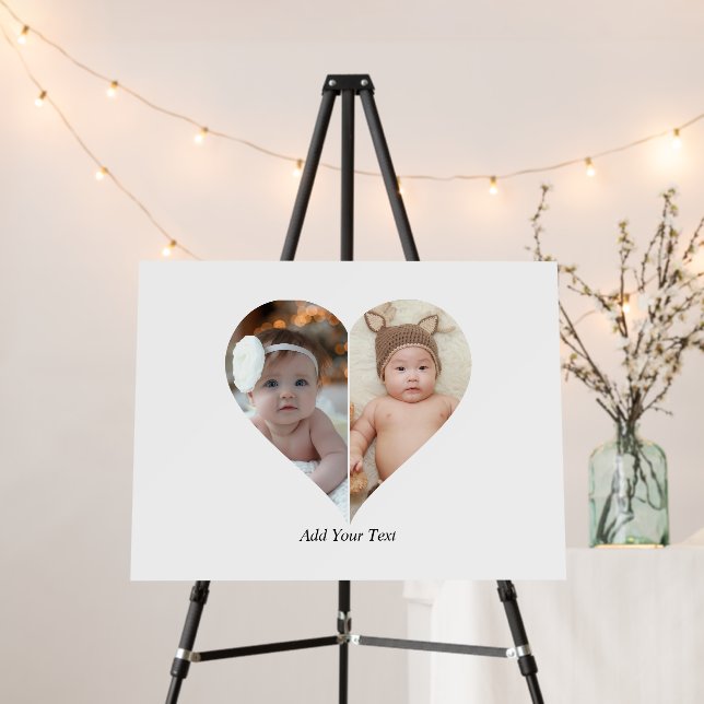 Heart Shaped 2 Photo Collage Poster (In Situ (Stand))