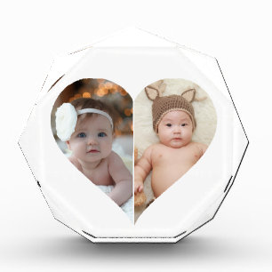 Heart Shaped 2 Photo Collage Poster Acrylic Award
