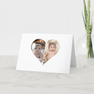 Heart Shaped 2 Photo Collage Poster Announcement