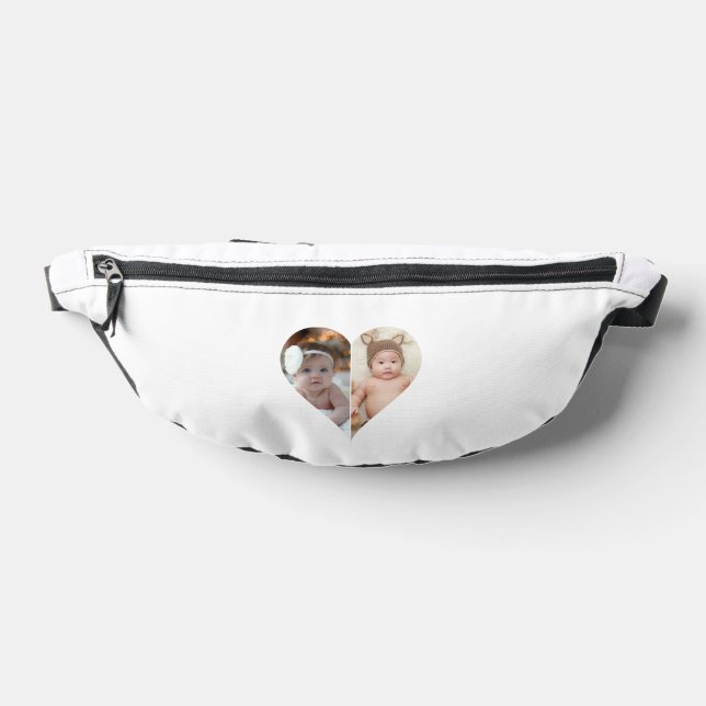 Heart Shaped 2 Photo Collage Poster Fanny Pack (Lay Down)