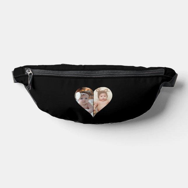 Heart Shaped 2 Photo Collage Poster Fanny Pack (Lay Down)