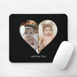 Heart Shaped 2 Photo Collage Poster Mouse Pad
