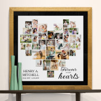 Heart Shaped 36 Photo Collage Funeral Square
