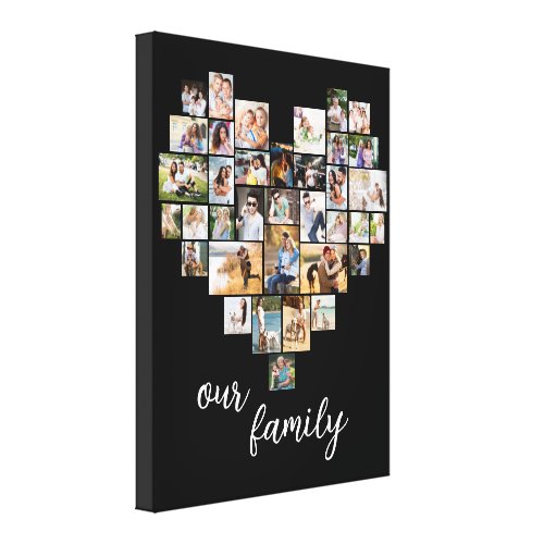 Heart Shaped 36 Photo Collage Our Family Script