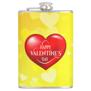 Heart Shaped 3d Red Love Symbol-50420 Flask