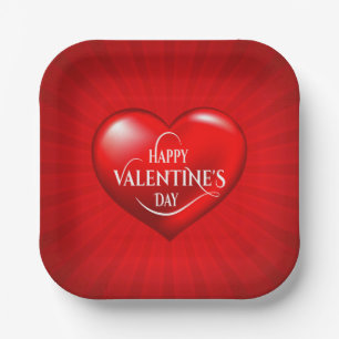 Heart Shaped 3d Red Love Symbol-50420 Paper Plates