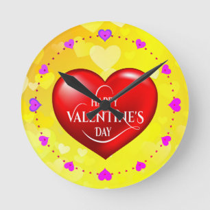Heart Shaped 3d Red Love Symbol-50420 Round Clock