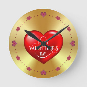 Heart Shaped 3d Red Love Symbol-50420 Round Clock