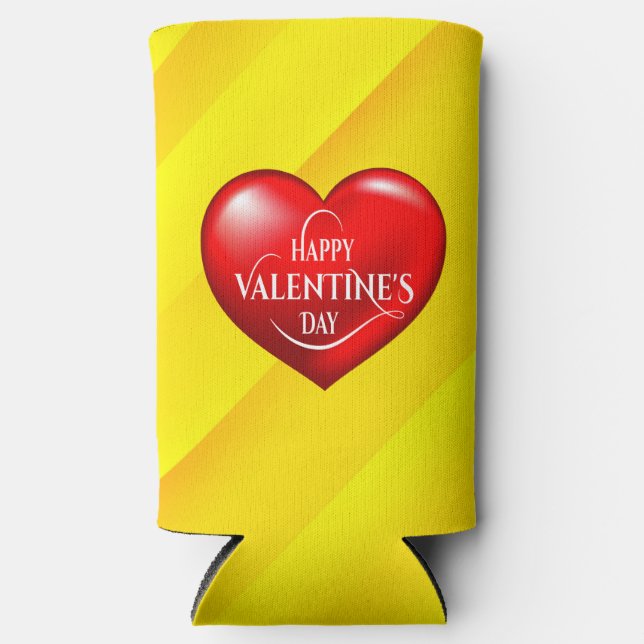 Heart Shaped 3d Red Love Symbol-50420 Seltzer Can Cooler (Front)