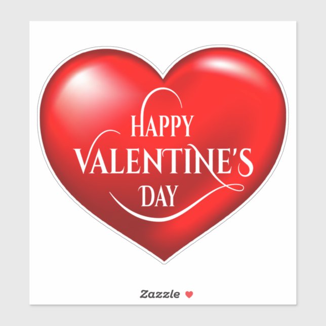 Heart Shaped 3d Red Love Symbol-50420 Sticker (Sheet)