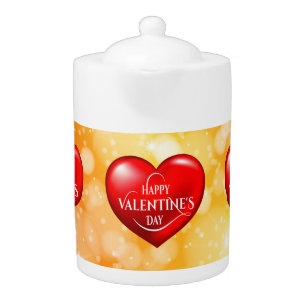 Heart Shaped 3d Red Love Symbol-50420 Teapot