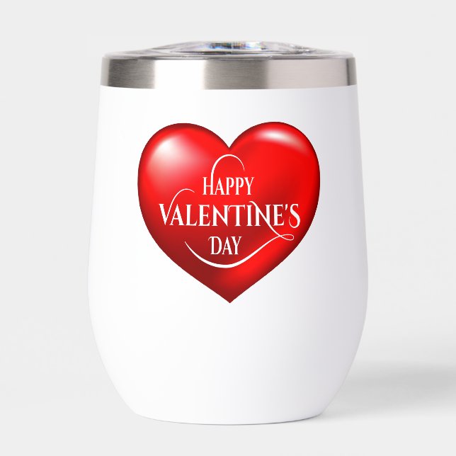 Heart Shaped 3d Red Love Symbol-50420 Thermal Wine Tumbler (Front)