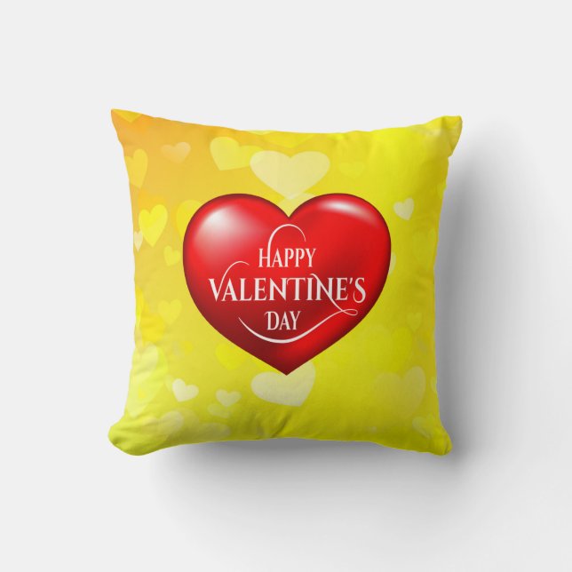 Heart Shaped 3d Red Love Symbol-50420 Throw Pillow (Front)