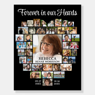 Heart Shaped 41 Photo Collage Memorial Funeral Foam Board