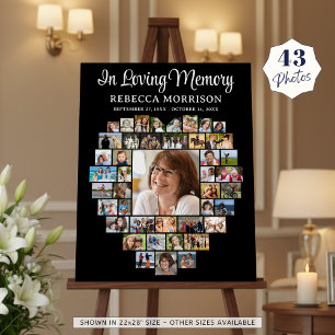 Heart Shaped 43 Photos In Loving Memory Memorial Foam Board