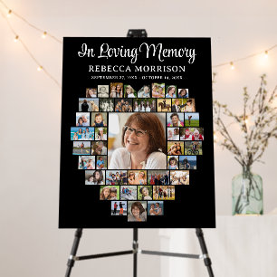 Heart Shaped 44 Photos In Loving Memory Memorial Foam Board