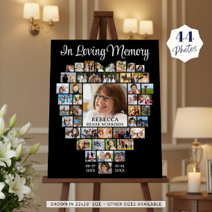 Heart Shaped 44 Photos In Loving Memory Memorial Foam Board