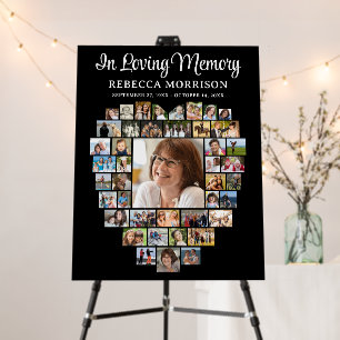 Heart Shaped 44 Photos In Loving Memory Memorial Foam Board