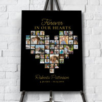 Heart Shaped 48 Photo Collage Funeral Welcome