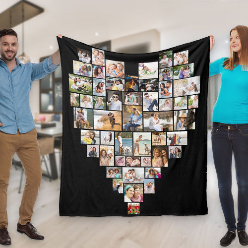Heart Shaped 51 Photo Collage Editable Color
