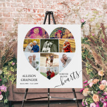 Heart Shaped 9 Photo Collage Forever in our Hearts Foam Board