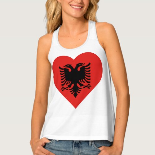 Heart_Shaped Albania Flag Womens Tank Top