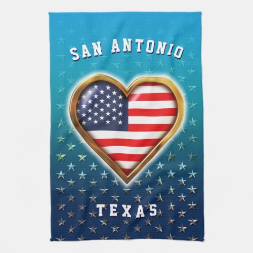 Heart_Shaped American Flag Kitchen Towel
