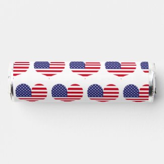 Heart Shaped American Flag Pattern Breath Savers® Mints