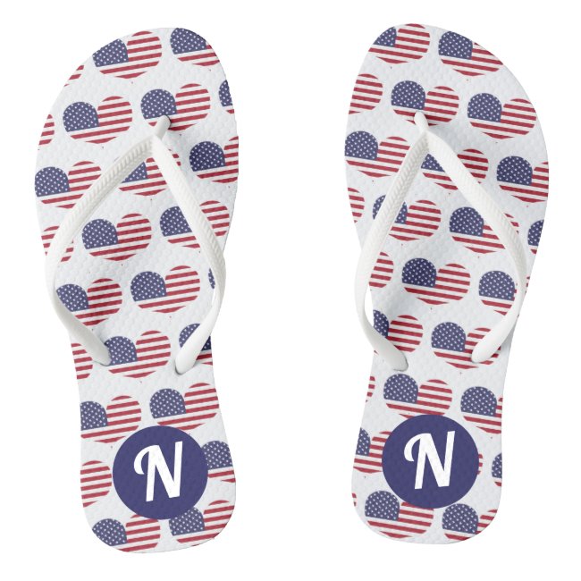 Heart Shaped American Flag Pattern | Monogram