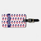 Heart Shaped American Flag Pattern | Personalized Luggage Tag (Front Horizontal)