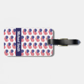 Heart Shaped American Flag Pattern | Personalized Luggage Tag (Back Horizontal)