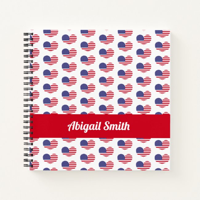 Heart Shaped American Flag Pattern | Personalized