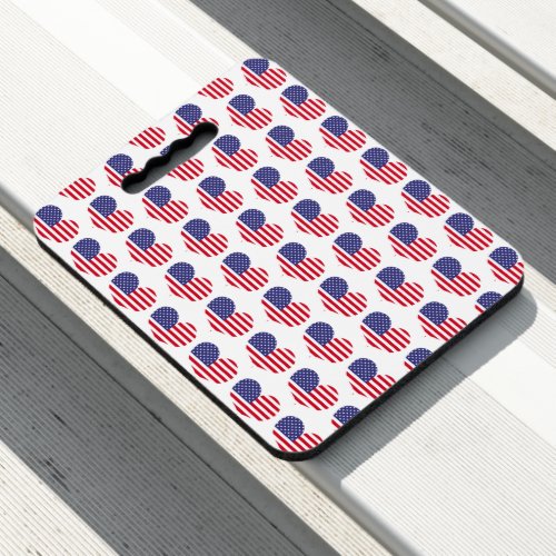 Heart Shaped American Flag Pattern Seat Cushion